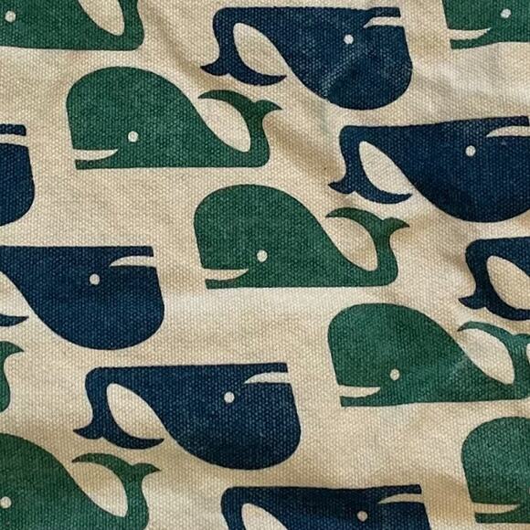 Bungalow 360 Canvas Crossbody/Shoulder/Hobo Beach Bag Blue Green Whale Print - Picture 4 of 13